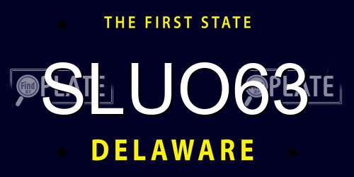 SLUO63 Delaware License Plate