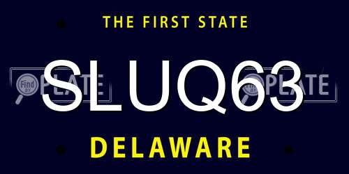 SLUQ63 Delaware License Plate
