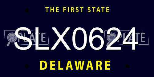SLX0624 Delaware License Plate