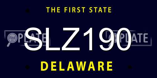 SLZ190 Delaware License Plate