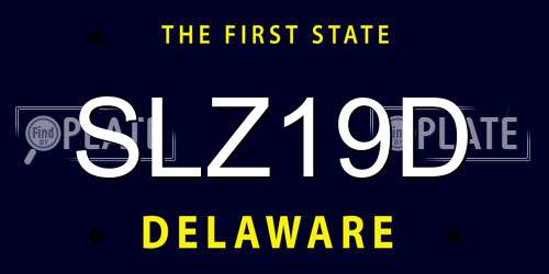 SLZ19D Delaware License Plate