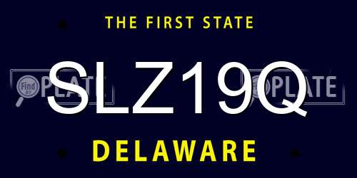 SLZ19Q Delaware License Plate