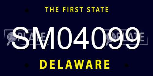 SM04099 Delaware License Plate