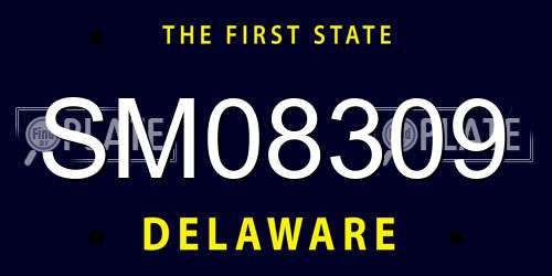 SM08309 Delaware License Plate