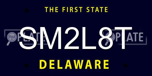 SM2L8T Delaware License Plate