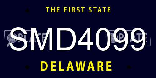 SMD4099 Delaware License Plate