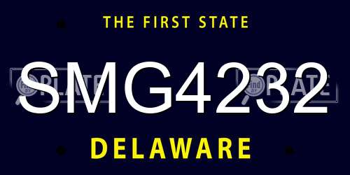 SMG4232 Delaware License Plate