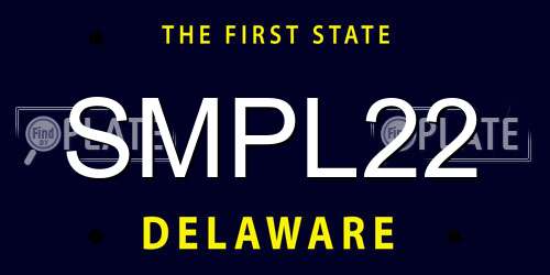 SMPL22 Delaware License Plate