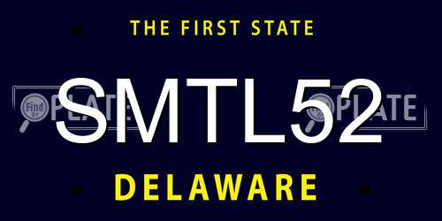 SMTL52 Delaware License Plate