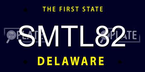 SMTL82 Delaware License Plate