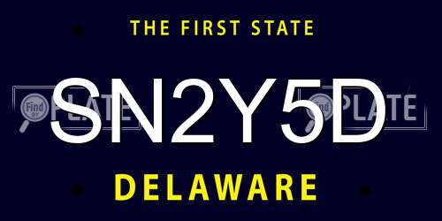 SN2Y5D Delaware License Plate