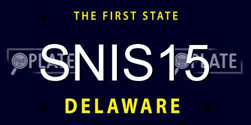 SNIS15 Delaware License Plate