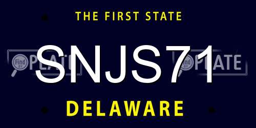 SNJS71 Delaware License Plate