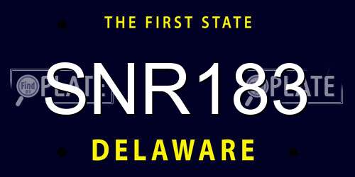 SNR183 Delaware License Plate