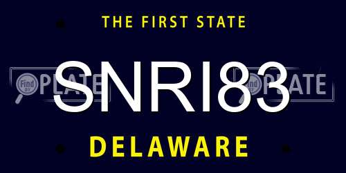 SNRI83 Delaware License Plate