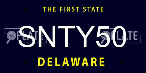 SNTY50 Delaware License Plate