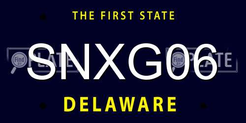 SNXG06 Delaware License Plate