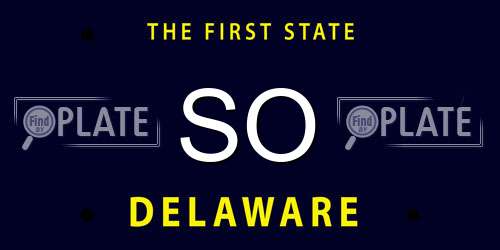 SO Delaware License Plate