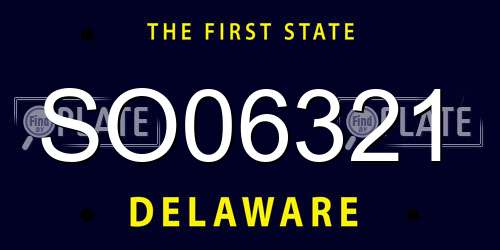 SO06321 Delaware License Plate