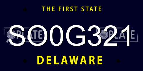 SO0G321 Delaware License Plate