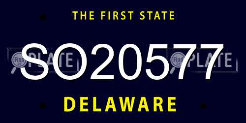 SO20577 Delaware License Plate
