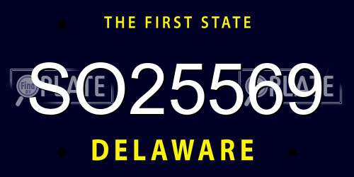 SO25569 Delaware License Plate
