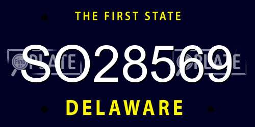 SO28569 Delaware License Plate