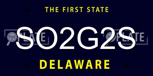 SO2G2S Delaware License Plate