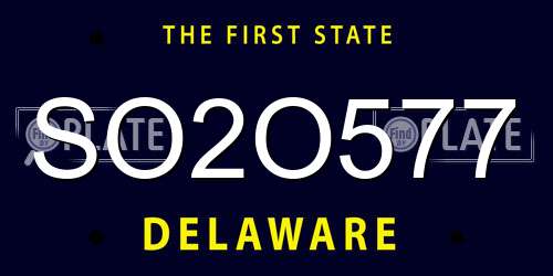 SO2O577 Delaware License Plate