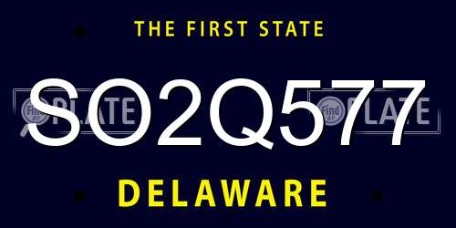 SO2Q577 Delaware License Plate
