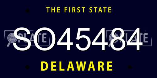 SO45484 Delaware License Plate