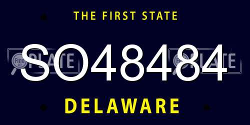 SO48484 Delaware License Plate