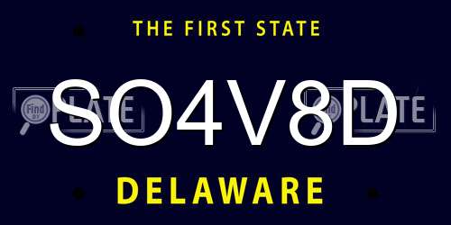 SO4V8D Delaware License Plate