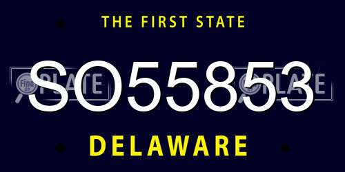 SO55853 Delaware License Plate