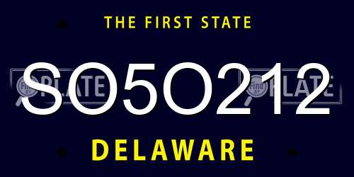 SO5O212 Delaware License Plate