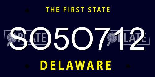 SO5O712 Delaware License Plate