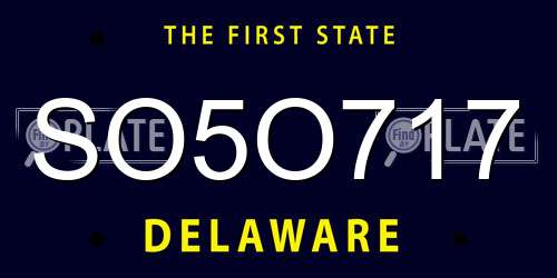 SO5O717 Delaware License Plate