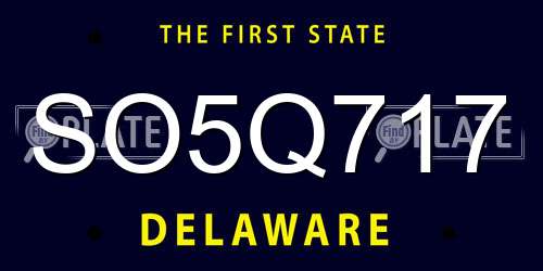 SO5Q717 Delaware License Plate