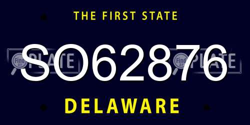 SO62876 Delaware License Plate