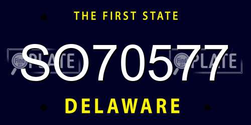 SO70577 Delaware License Plate