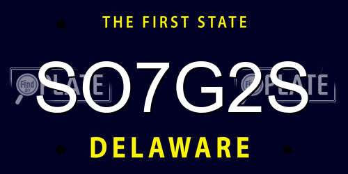 SO7G2S Delaware License Plate