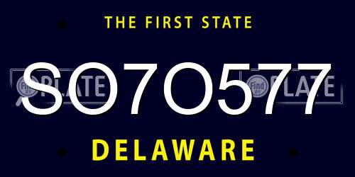 SO7O577 Delaware License Plate