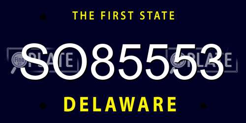 SO85553 Delaware License Plate