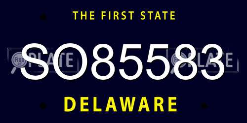 SO85583 Delaware License Plate