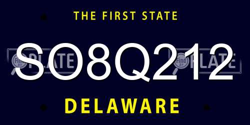 SO8Q212 Delaware License Plate