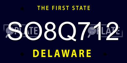 SO8Q712 Delaware License Plate
