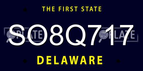 SO8Q717 Delaware License Plate