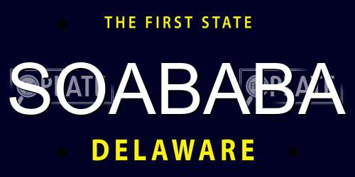 SOABABA Delaware License Plate