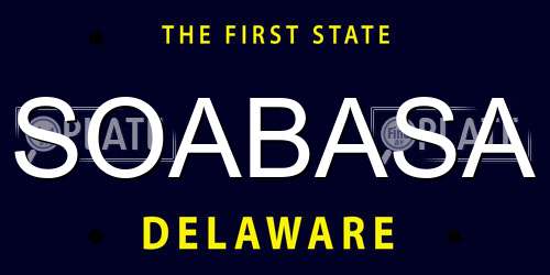 SOABASA Delaware License Plate