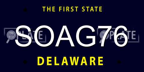 SOAG76 Delaware License Plate